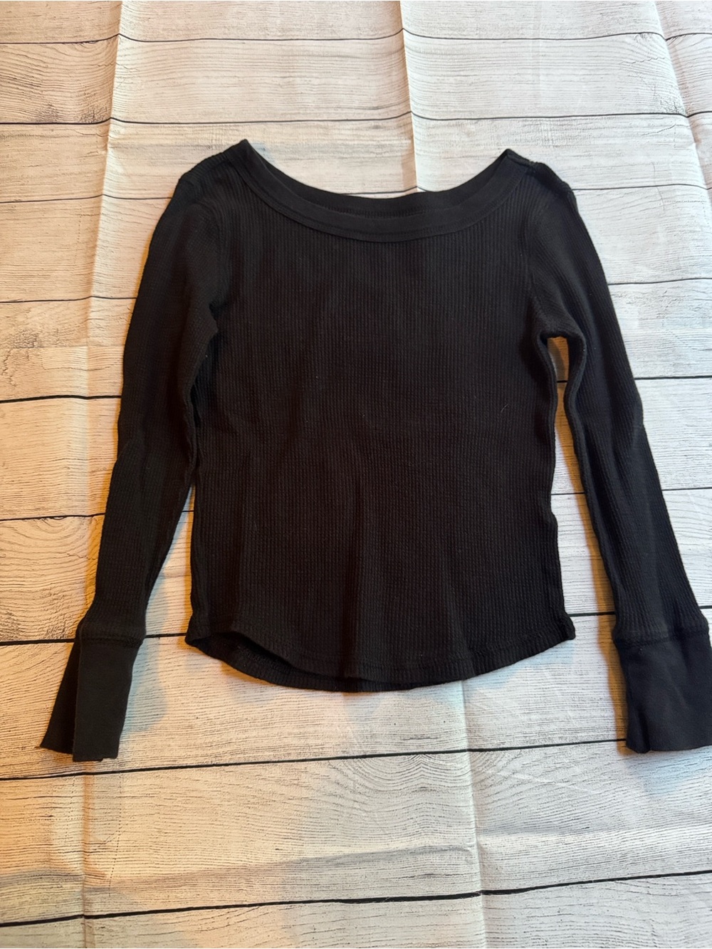 Old Navy Black Ribbed Long Sleeve Shirt size Small